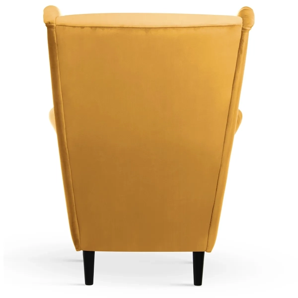 NOWOCZESNY FOTEL USZAK BLUM MIODOWY - tył