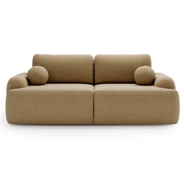 BEŻOWA KANAPA WOLNOSTOJĄCA AGAT MEBLE W TKANINIE LAMBI BOULCE