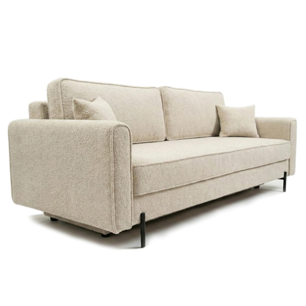 MODNA KANAPA Z FUNKCJĄ SPANIA MALMO BEŻWA BOULCE BARANEK - PÓŁPROFIL