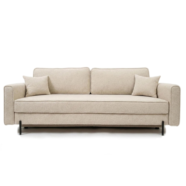 MODNA KANAPA Z FUNKCJĄ SPANIA MALMO BEŻWA BOULCE BARANEK - PRZÓD