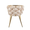 BEŻOWE KRZESŁO KRZESŁO NA ZŁOTYCH NOGACH DO JADALNI PIMO PRZEPLATANE