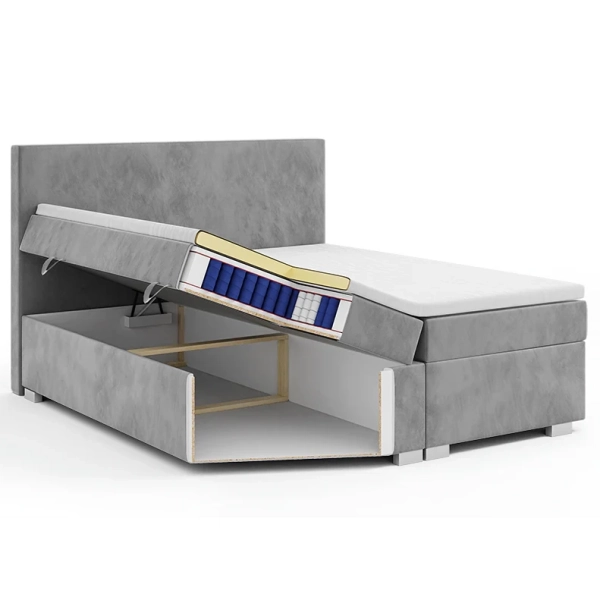 OWOCZESNE ŁÓŻKO SYPIALNIANE Z TKANINY MATERAC BONELL CLOE 180X200 - POCKET