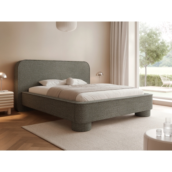 ELEGANCKIE ŁÓŻKO SYPIALNIANE TAPICEROWANE TKANINĄ NAOMI 180X200 - W ARANŻACJI