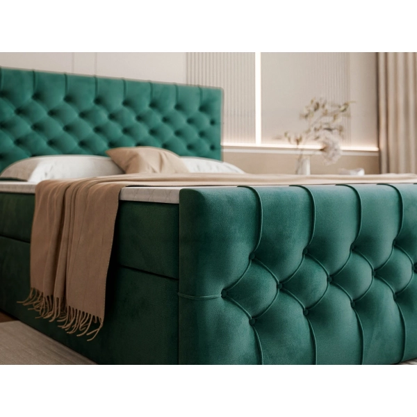 ŁÓŻKO KONTYNENTLANE PIKOWANE Z POJEMNIIEM NA POŚCIEL PIKO 120X200 - CHARAKTERYSTYCZNE DETALE