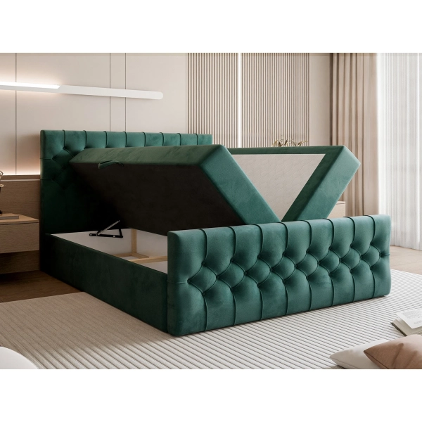 ŁÓŻKO KONTYNENTLANE PIKOWANE Z POJEMNIIEM NA POŚCIEL PIKO 120X200 - POJEMNIK NA POŚCIEL