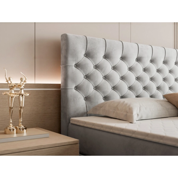 ŁÓŻKO CHESTERFIELD Z PIKOWANIEM PIKO 180X200 Z WYBOREM TKANIN - PIKOWANE WEZGŁOWIE