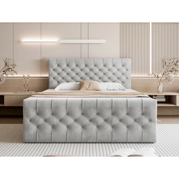 ŁÓŻKO CHESTERFIELD Z PIKOWANIEM PIKO 180X200 Z WYBOREM TKANIN - PRZÓD