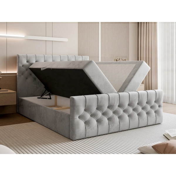 ŁÓŻKO CHESTERFIELD Z PIKOWANIEM PIKO 180X200 Z WYBOREM TKANIN - POJEMNIK NA POŚCIEL