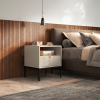DESIGNERSKI STOLIK NOCNY Z SZUFLADĄ I LAMELAMI LAMELO LA6 KASZMIROWY + CZARNY - W ARANŻACJI