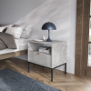 DESIGNERSKI STOLIK NOCNY Z SZUFLADĄ I LAMELAMI LAMELO LA6 SZARY + CZARNY - W ARANŻACJI