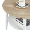 STYLOWY STOLIK OKRĄGŁY DO SALONU SAVA XL BLAT DĄB SONOMA NOGI BIAŁE - DETALE 2